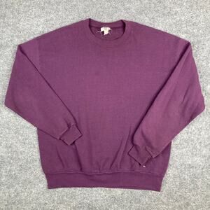 Jerzees Sweatshirt Size L Mens Maroon Solid Color Pullover‎ NuBlend Crewneck